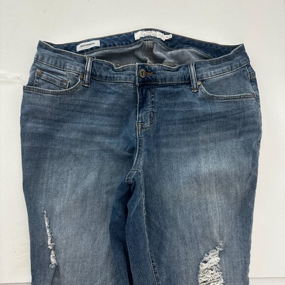 Torrid Boyfriend Distressed Women's size 16 Medium Wash Blue Denim Jeans - Picture 2 of 5